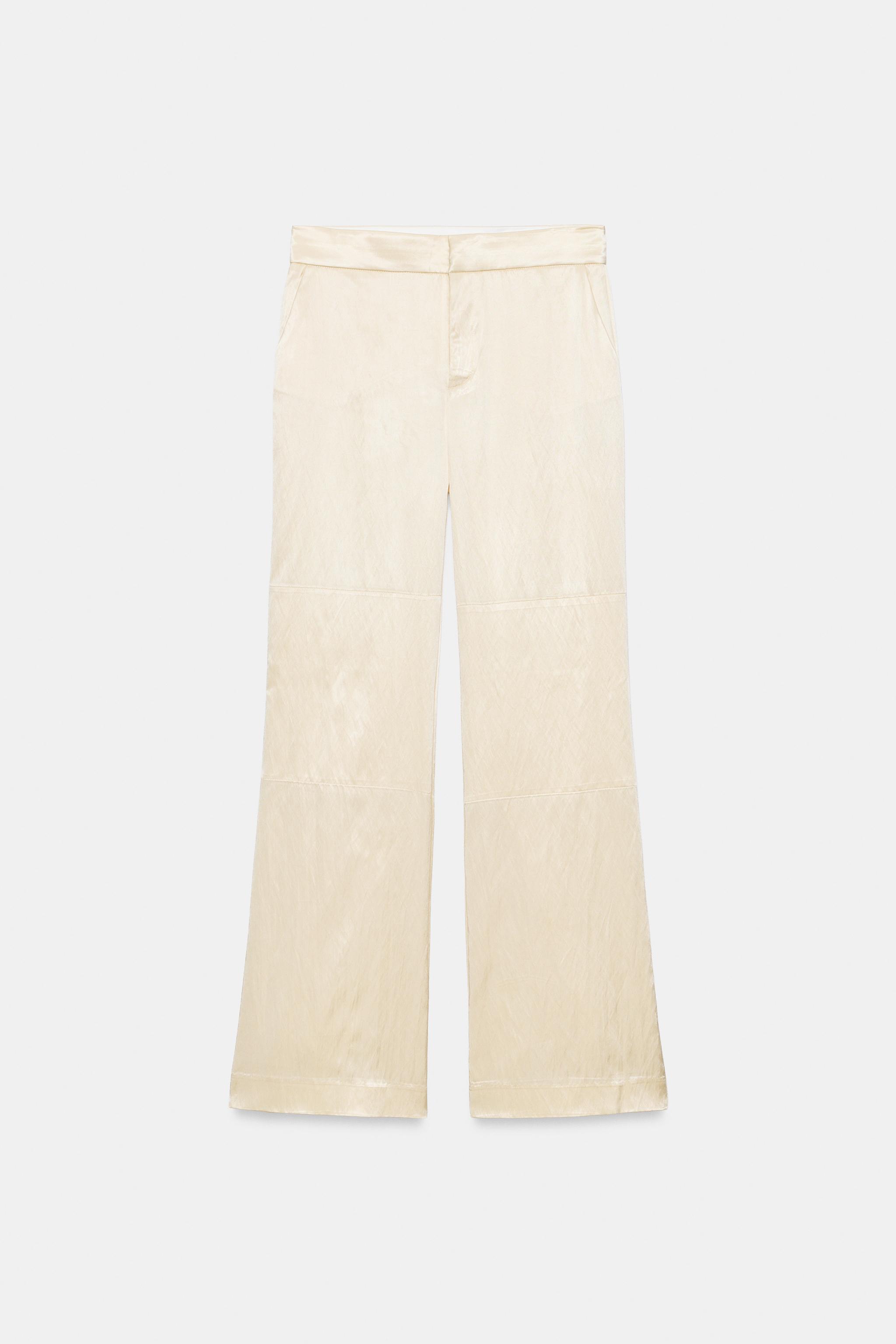 SATIN EFFECT CONTRAST PANTS